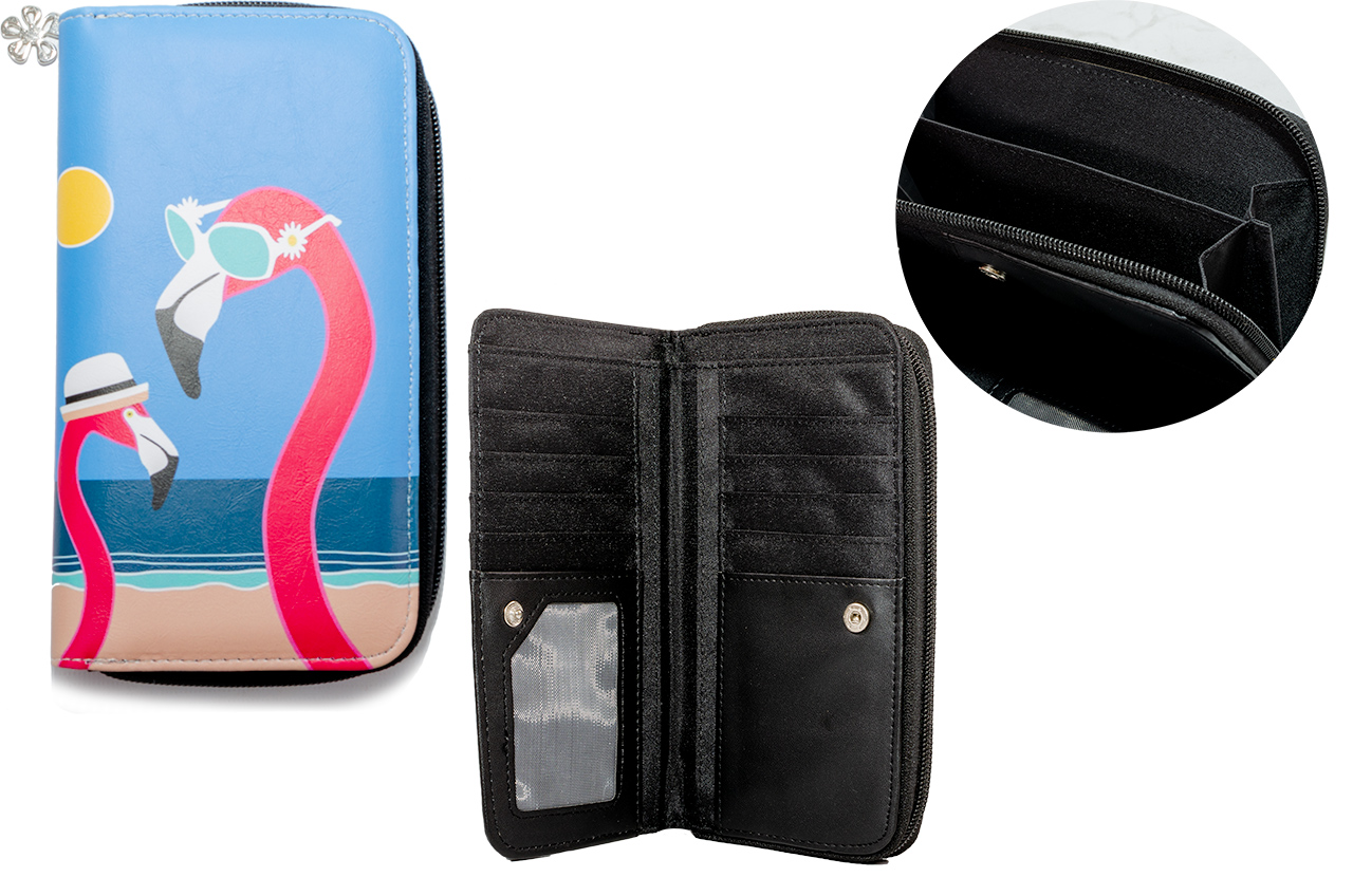 (image for) 7097 RFID LARGE PURSE WITH PRINTED DESIGNS FLAMING0